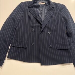 Elegant Navy Pinstripe Blazer